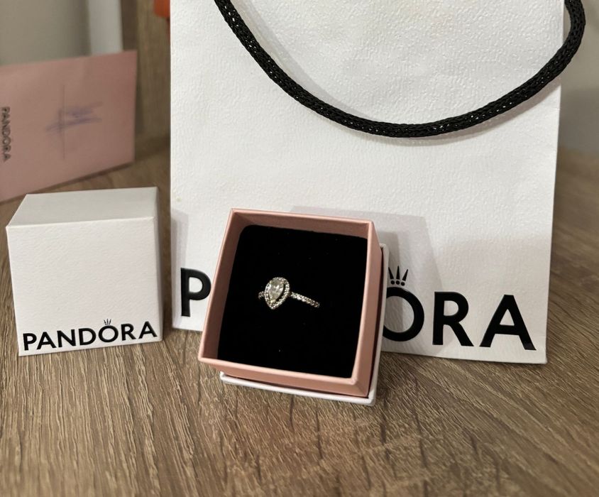 Оригинален сребърен пръстен Pandora „Блестяща сълза“ – Размер 52