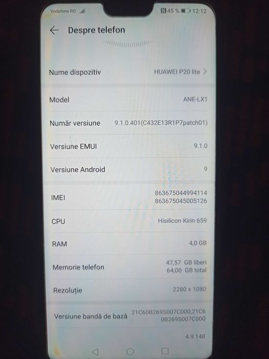 Vand huawei p20 lite