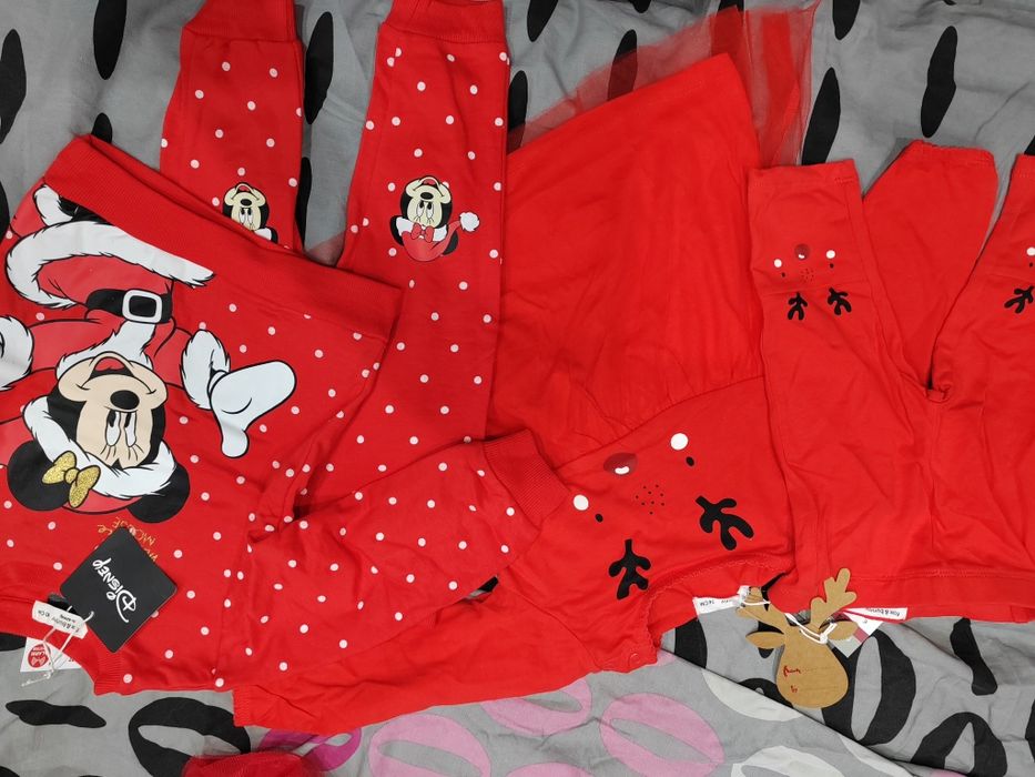 Коледни дрешки за момиче рокля, компкект с мини маус