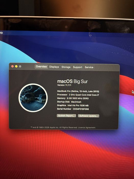 Macbook Pro 2013 15 inch retina display