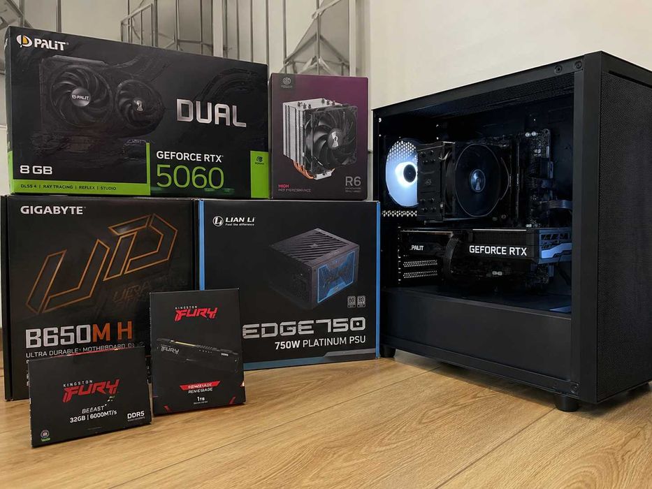 Игровой ПК Ryzen 5 7500F / RTX 5060 / 32GB DDR5 / 1TB