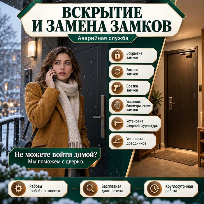 Открытие двери квартиры/врезка дополнительного замка и установка ручек