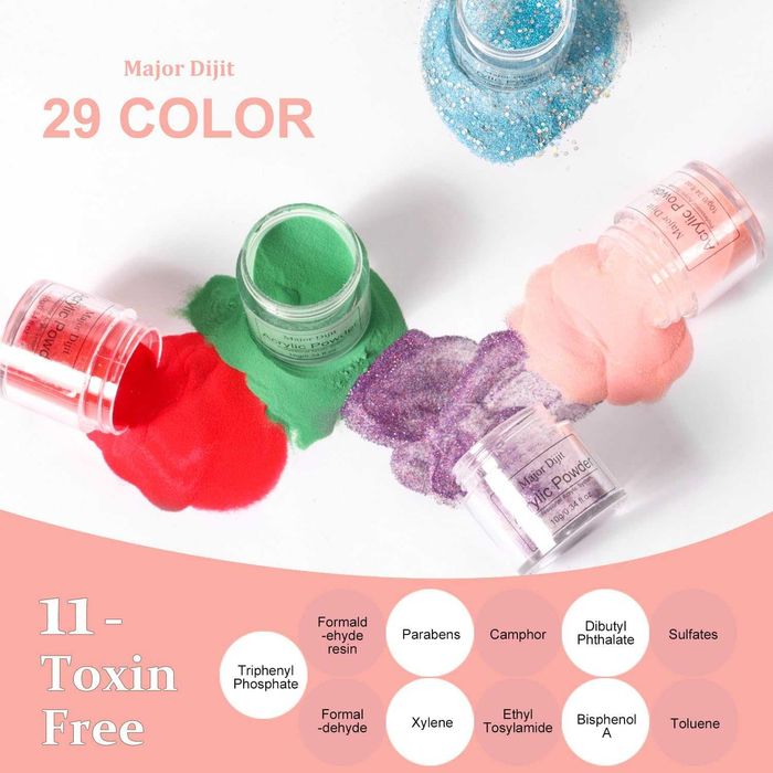 Акрилна пудра, лак за нокти - 120 г – 29 цвята, професионална, 3D