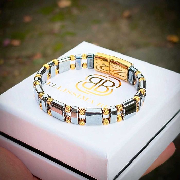 Мъжка Гривна от Хематит и Стомана