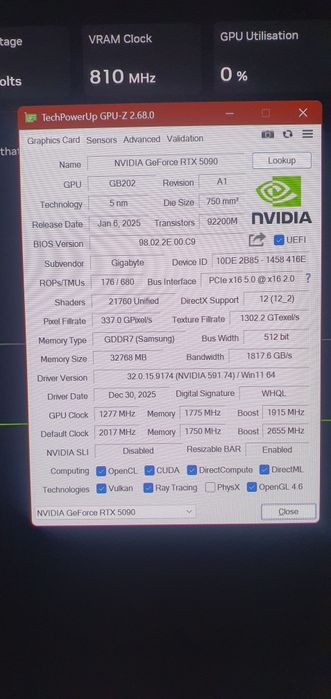 RTX 5090 32GB Aorus Master Gigabyte