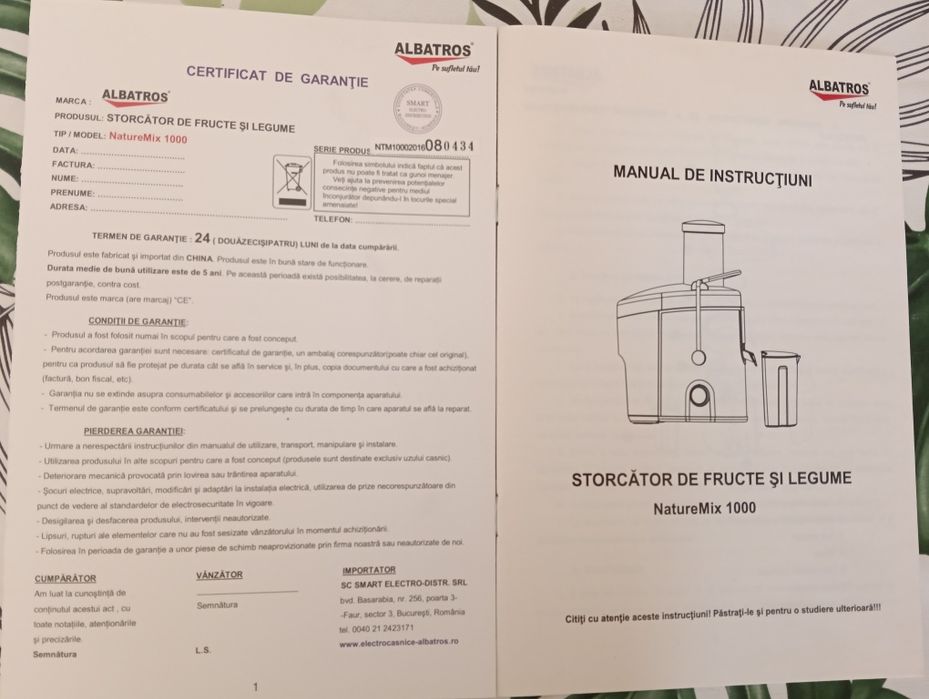 Storcător de fructe și legume Albatros