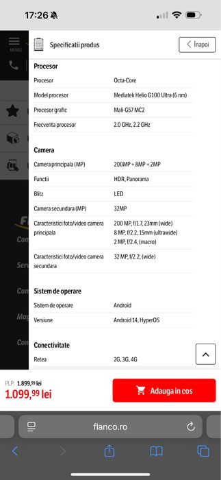 vand Telefon mobil Redmi Note 14 Pro, 256GB, 8GB RAM,