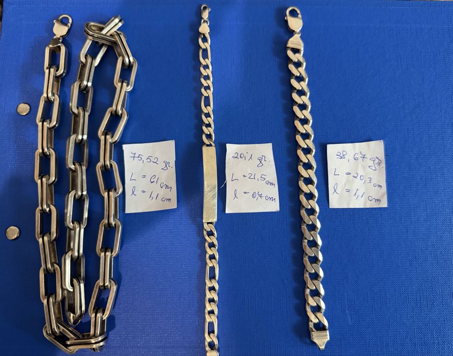 Lant,Bratari Argint Masiv