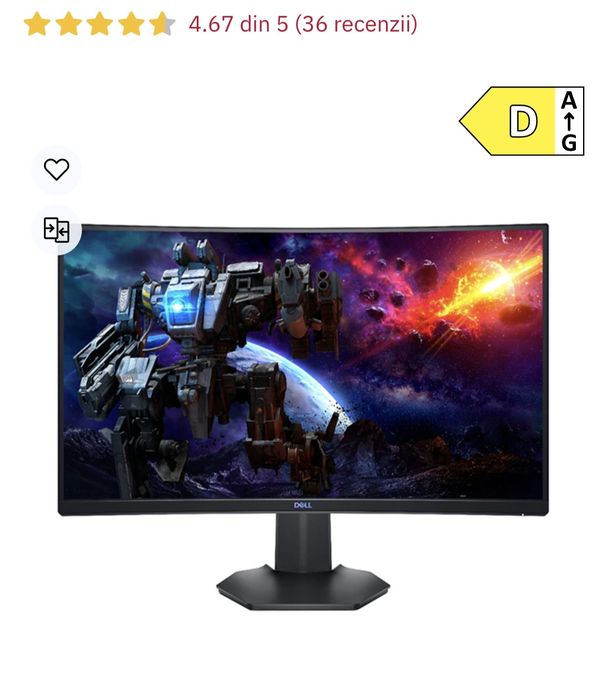 Monitor Gaming curbat LED DELL