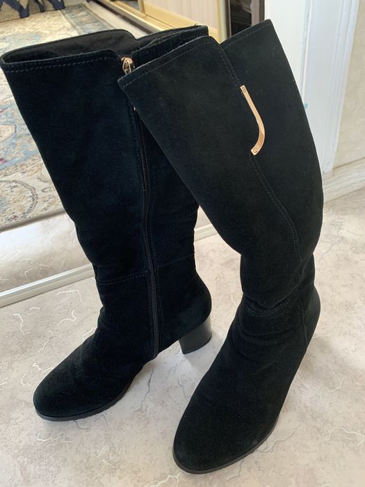 Зимние сапожки замшевые