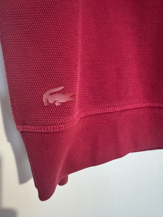 Lacoste Hoodie Red Quarter Zip Pullover.
