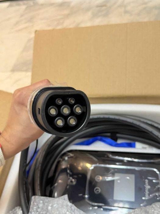 22 кВт Статична Зарядна Станция Wallbox Зарядно Електромобил 7.5м Тип 2