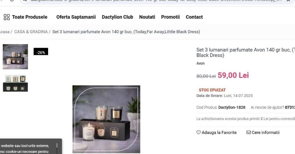 Set 3 lumanari parfumate de camera Today Little Far Away