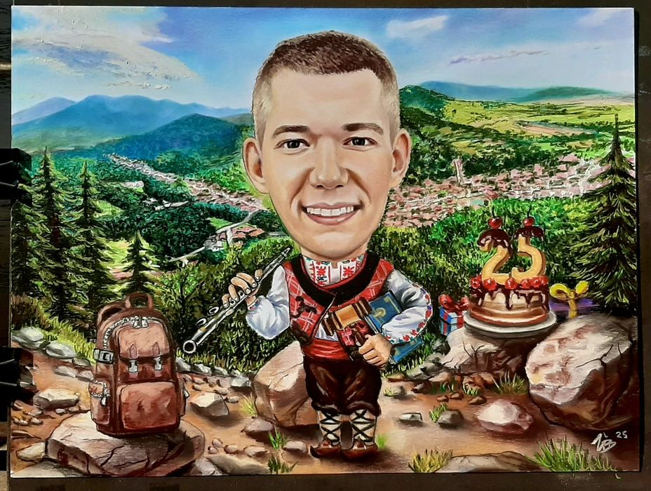 Професионално ръчно рисувани  Портрети,