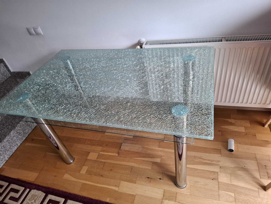 Masă Dining/Bucătărie Sticlă Securizată 130x80 cm – Design Modern