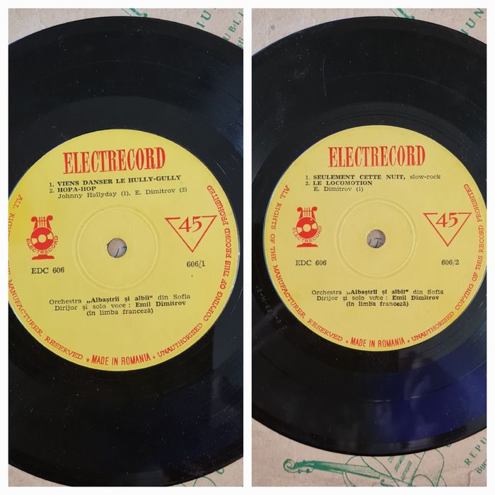 De vânzare 6 discuri vinil,vechi,cu muzică ușoară.