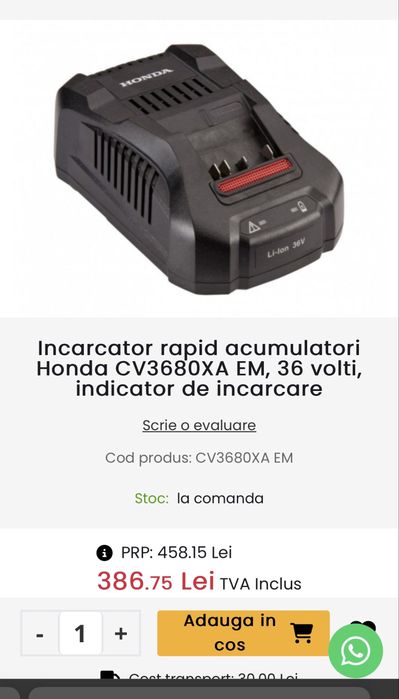 Incarcator Bosch / Honda  GAL 3680 / 1880  noi !
