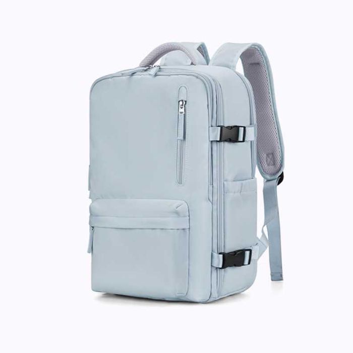 Rucsac de Calatorie, WizzAir, USB, 35 L, Albastru deschis, OBRALIX®