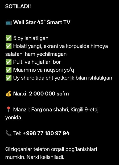 Smart tv 43 li WellStar