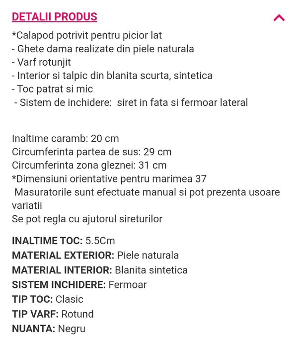 Ghete piele Dasha mărimea 39