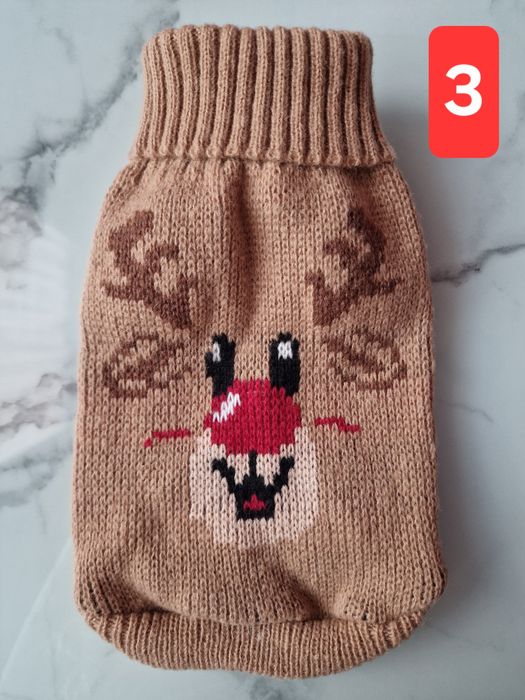 Коледни дрешки за кученца и котки от XS до L; пуловер за куче и коте