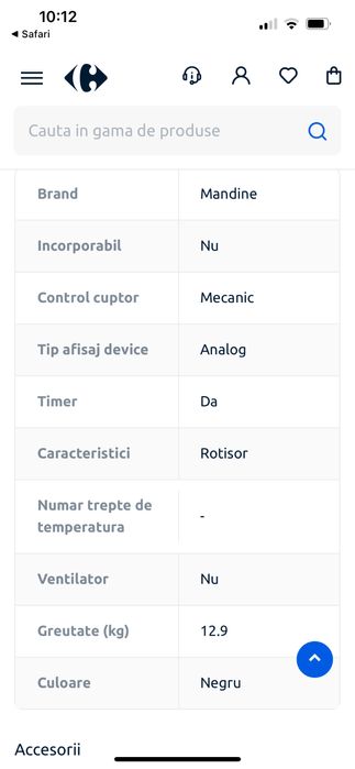Cuptor electric Mandine MTO48-19, 1800 W, Negru