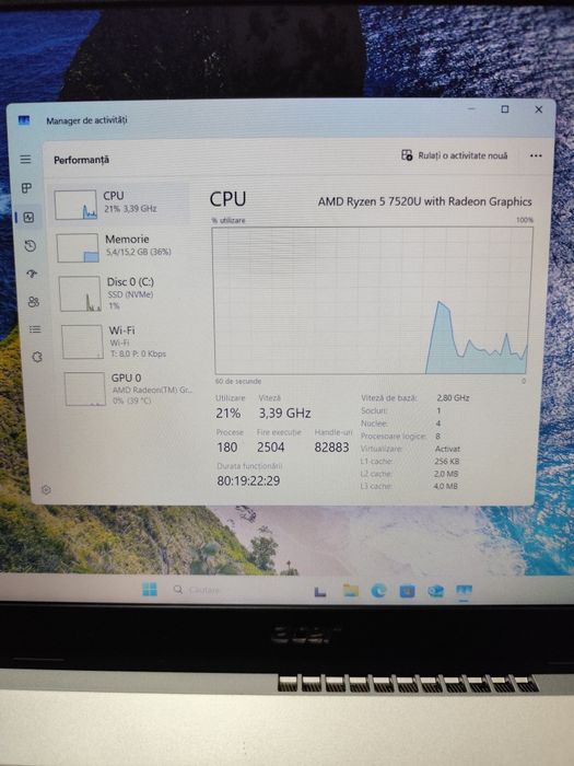 Acer Aspire A315-24P | Ryzen 5 7520U | 16GB RAM | 512GB SSD Amanet SZ Non Stop