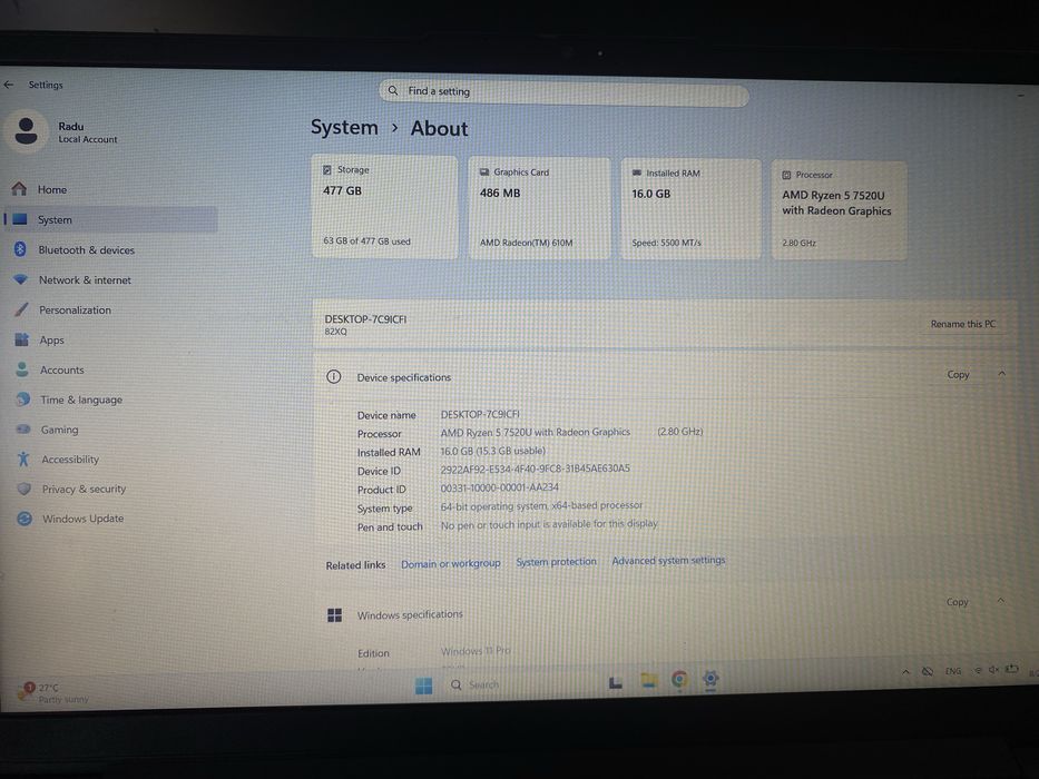 Laptop Lenovo IdeaPad Slim 3