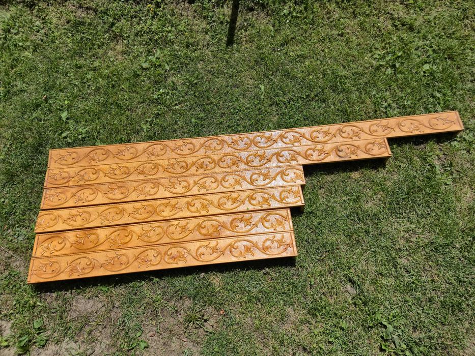 Set 6 galerii / draperii din lemn sculptat de tei, model rustic deosebit