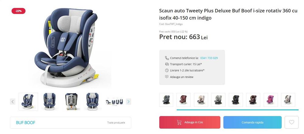 Scaun auto cu isofix