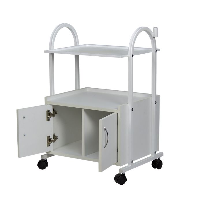 Количка за естетика - метална 1* - бяла 55 х 42,5 х 80,5 см