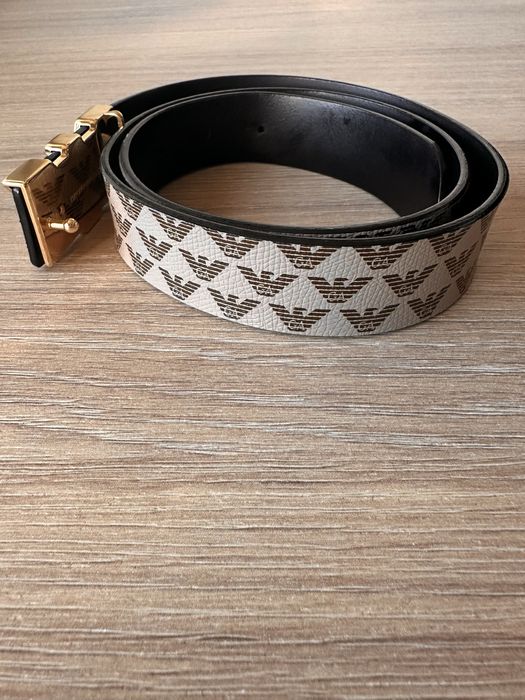 Колан Emporio Armani - Златно и бежово