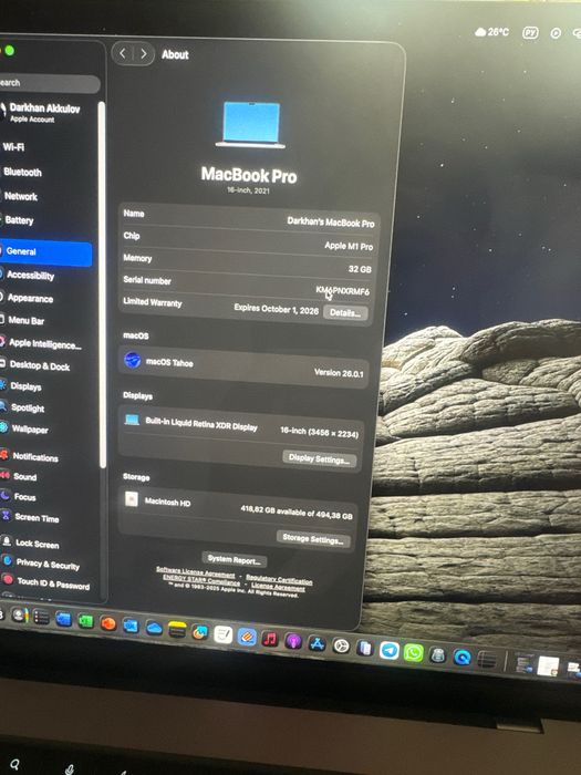 Macbook pro 16 32GB 512GB