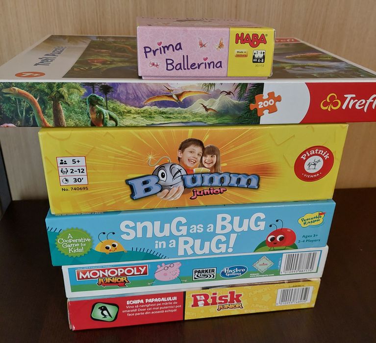 Set 4 boardgames pt copii + puzzle si minijoc bonus