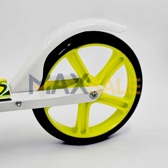 Детска тротинетка скутер scooter сгъваема бяло жълто колело играчки