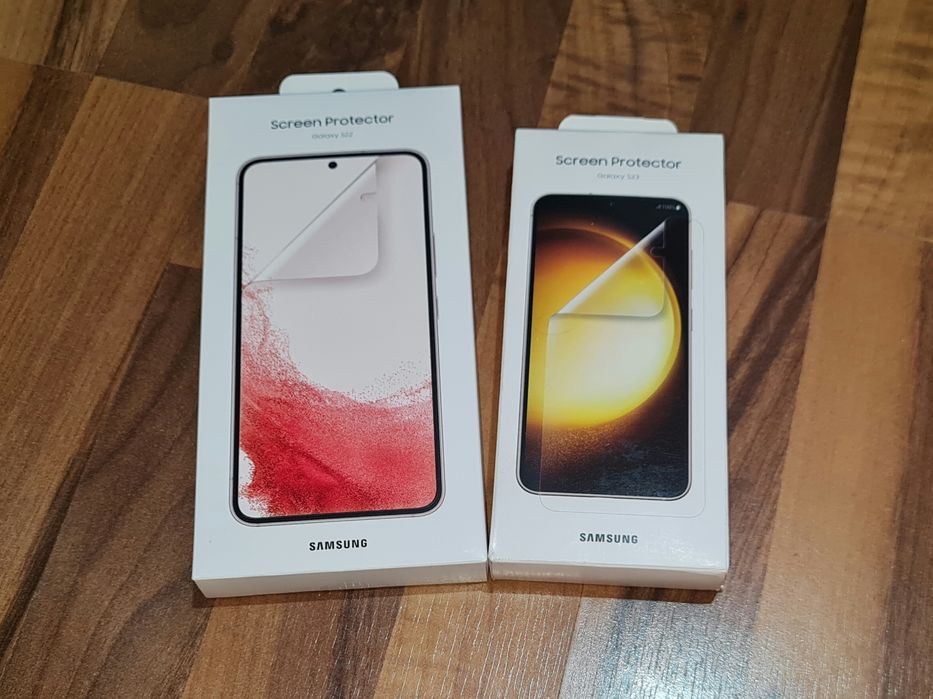 Folie silicon full cover originala Samsung Galaxy S22 S23 S24 2 bucati