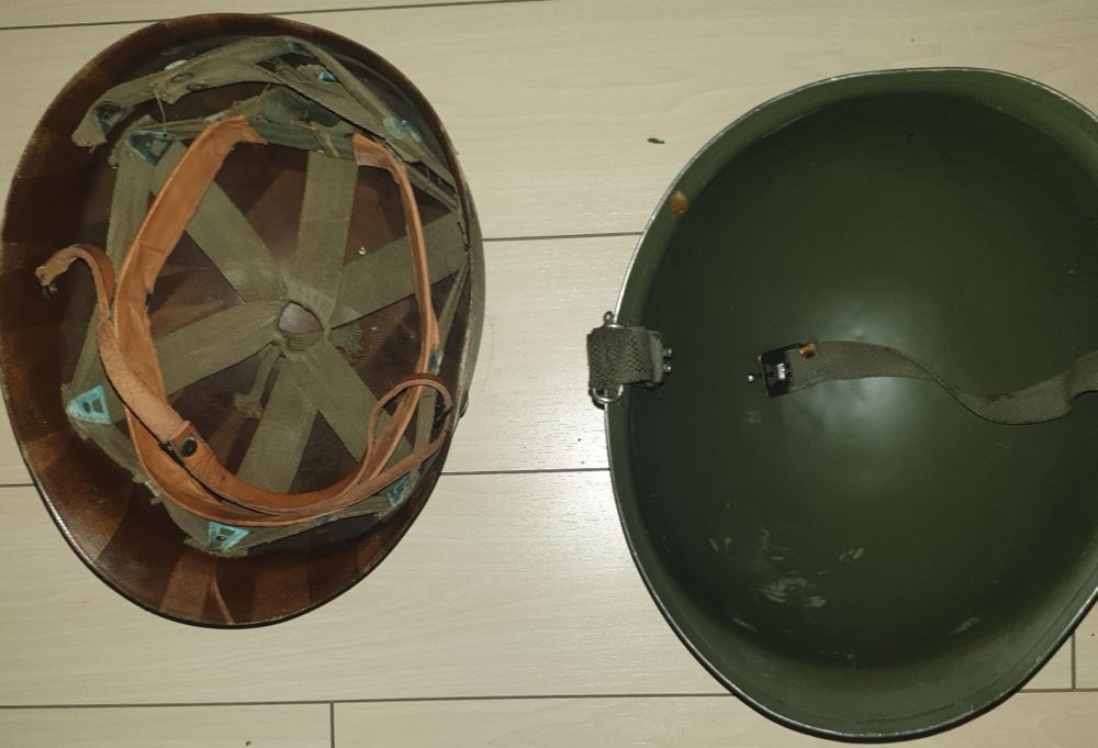 Casca militara USA ww2 M1 din dotarea armatel Belgiei