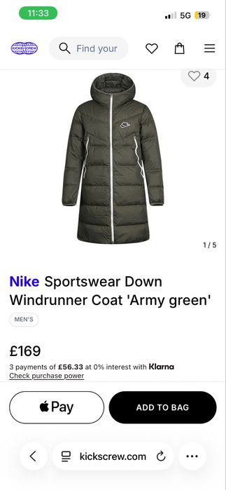 Nike - Sportswear Down Windrunner Coat 'Army green'