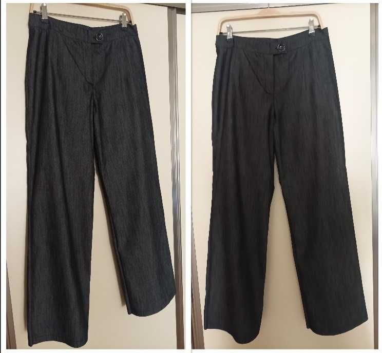 Set sacou + pantaloni, de vara, culoare gri cu fir auriu, mar.38-40