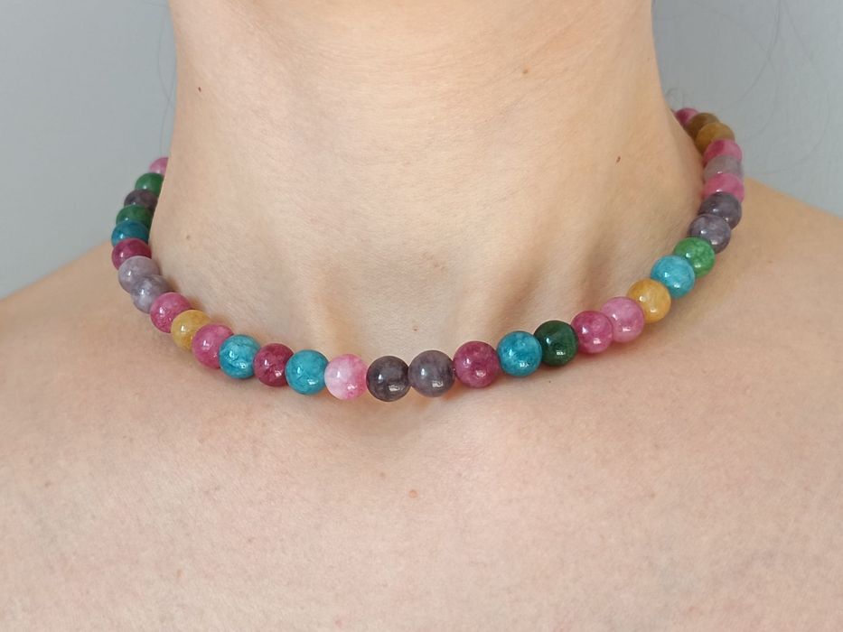 Margele /lanț!/ colier din pietre de jad