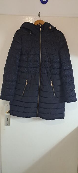 Черно зимно яке  Yani с дантела