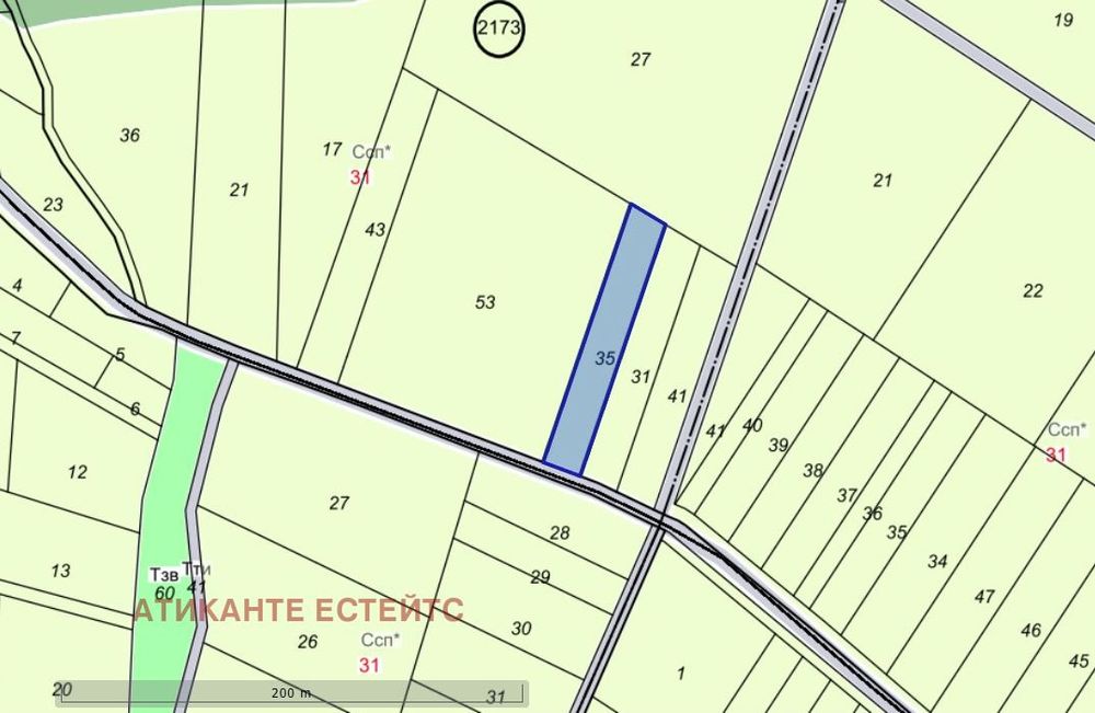 Парцел в София, област- площ 2000 цена 50000