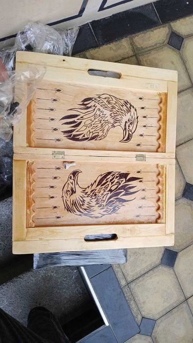 Премиум набор 3 в 1 – Нарды, Шахматы, Шашки | Декорированное дерево