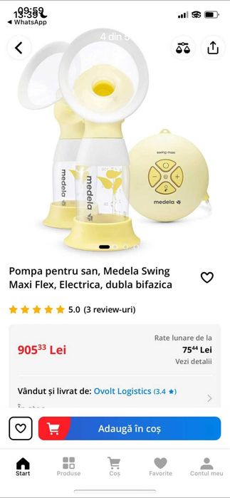 Pompa electrica Swing Maxi Flex  Medela cu 2 capete + incalzitor