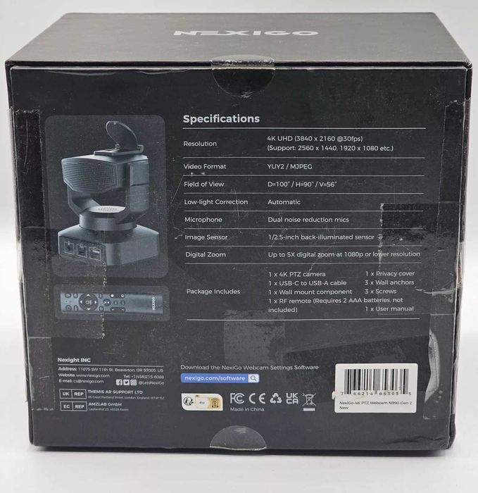 PTZ Web Camera Nexigo N990 4K