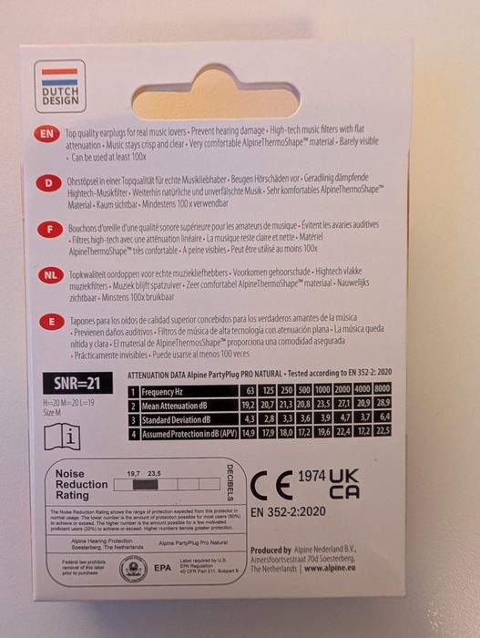 Професионални тапи за уши Alpine PartyPlug Pro с Hi-Fi филтър