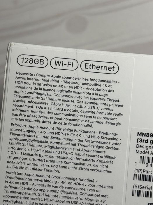 Apple TV 4k ethernet+ Wifi 128GB