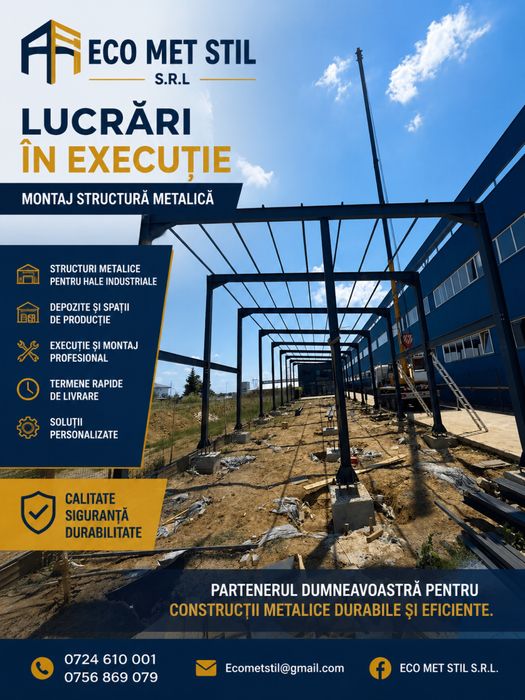 Hale Metalice la Comandă – Producție și Montaj