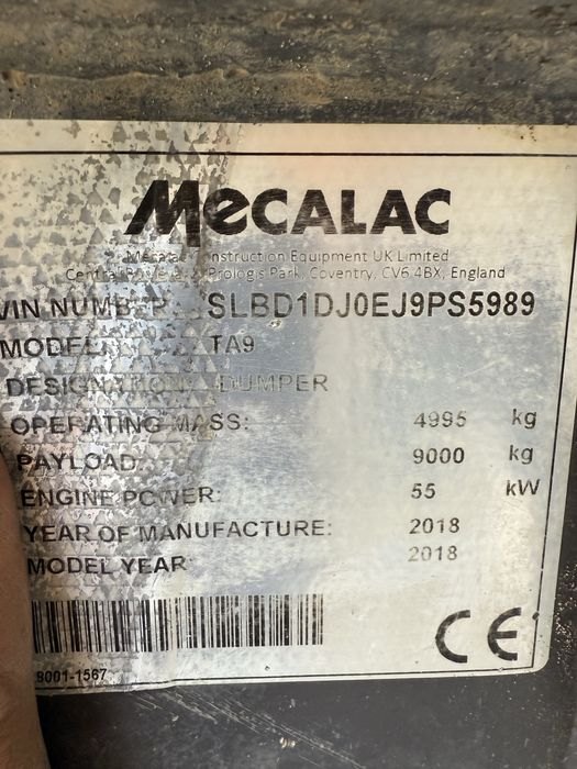 De vanzare sau da inchiriat Dumper de 9 Tone