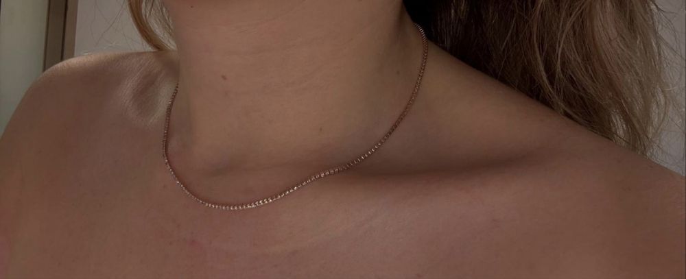 Colier Tennis Diamante naturale 2.84 Ct. Aur roz 14K Eternity